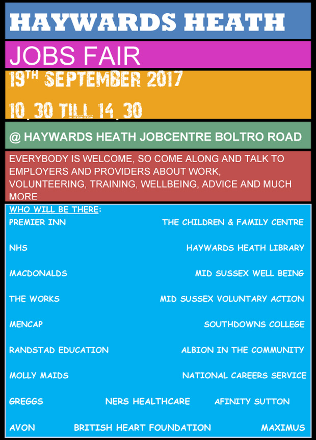 haywards heath jobs fair