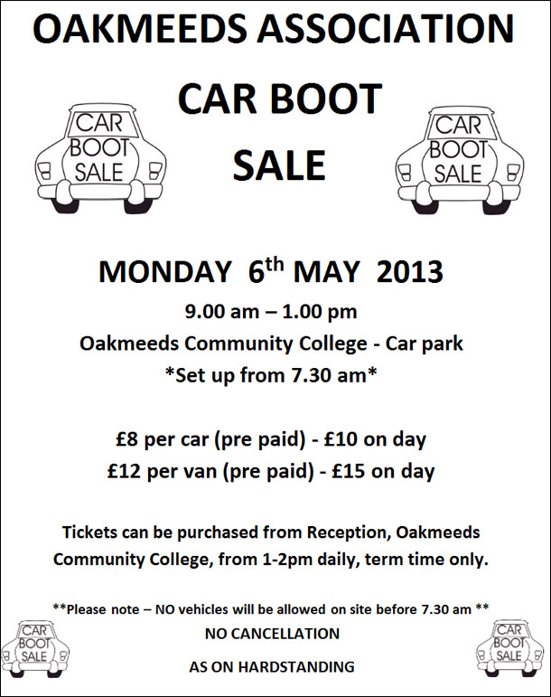 Oakmeeds Association Car Boot Sale