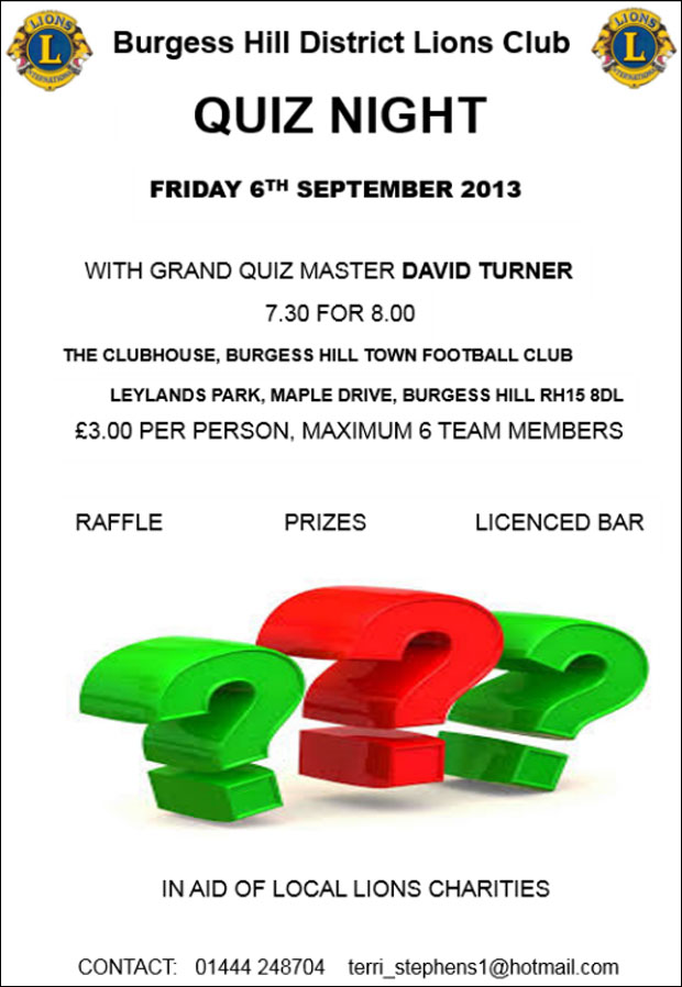 Burgess Hill Lions Quiz Nighy