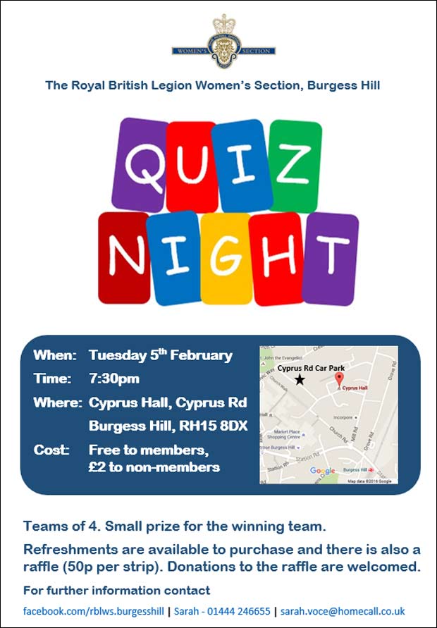 RBL Women's Section Annual Quiz Night