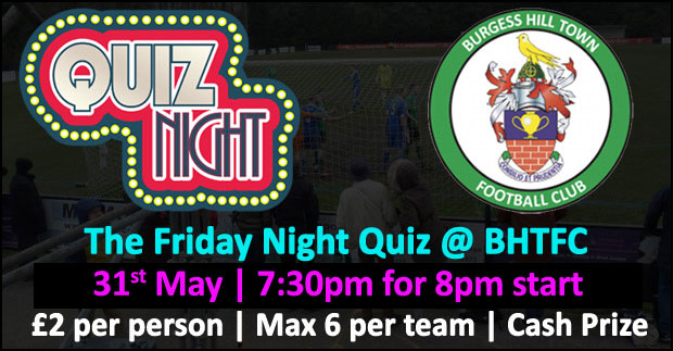 burgess hill town footbal club friday night quiz