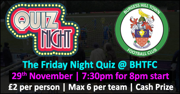 burgess hill town footbal club friday night quiz