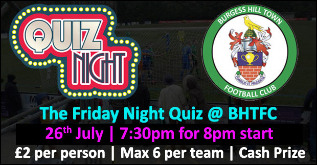 burgess hill town footbal club friday night quiz