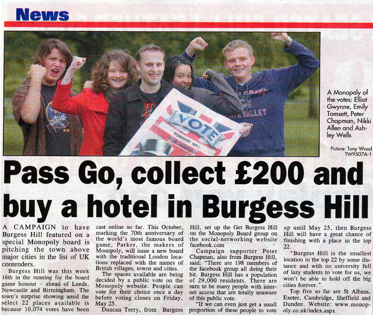 Burgess Hill Monopoly Campaign
