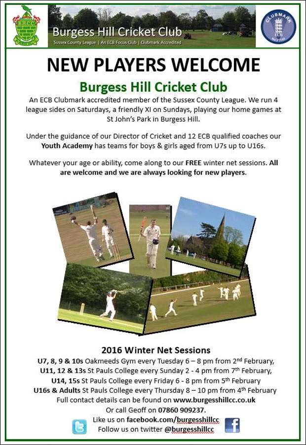 burgess hill cricket club poster
